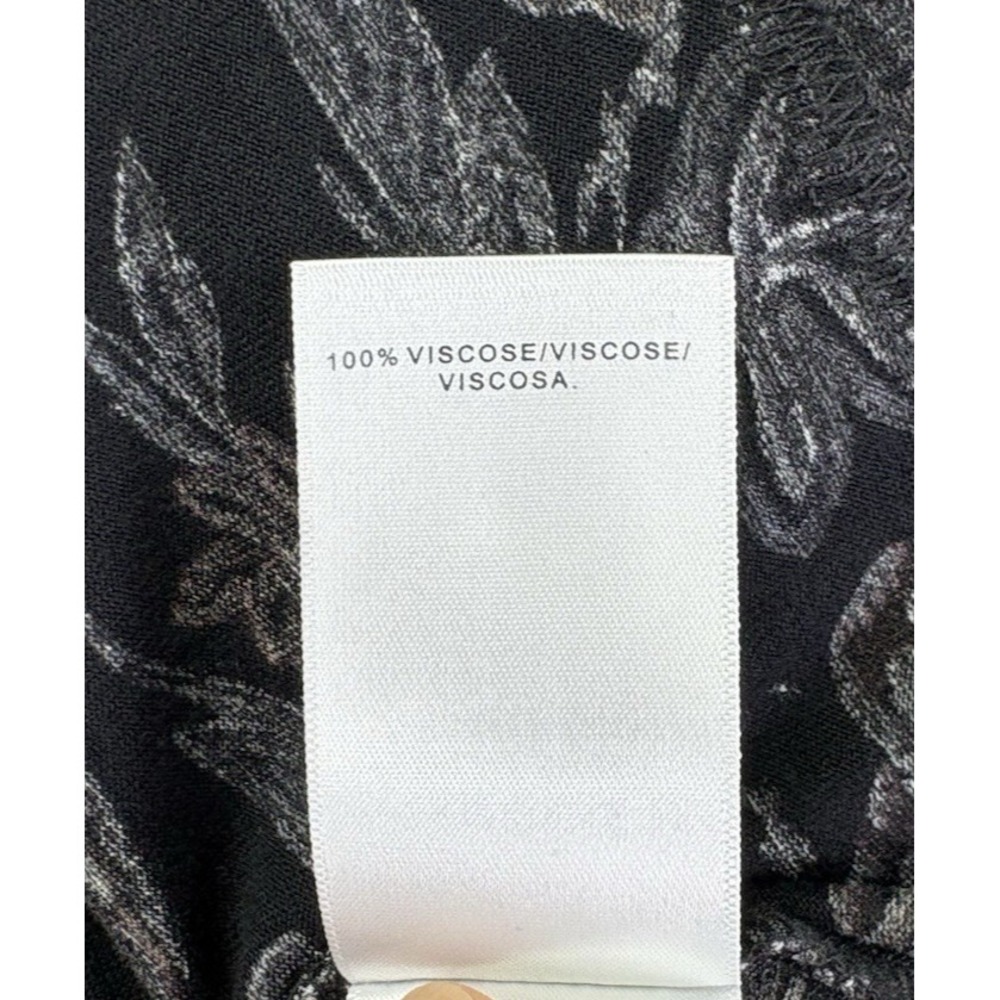 Lucky Brand Womens 2X Floral Tunic Black V Neck Viscose Peasant Boho Plus Size - Picture 9 of 11